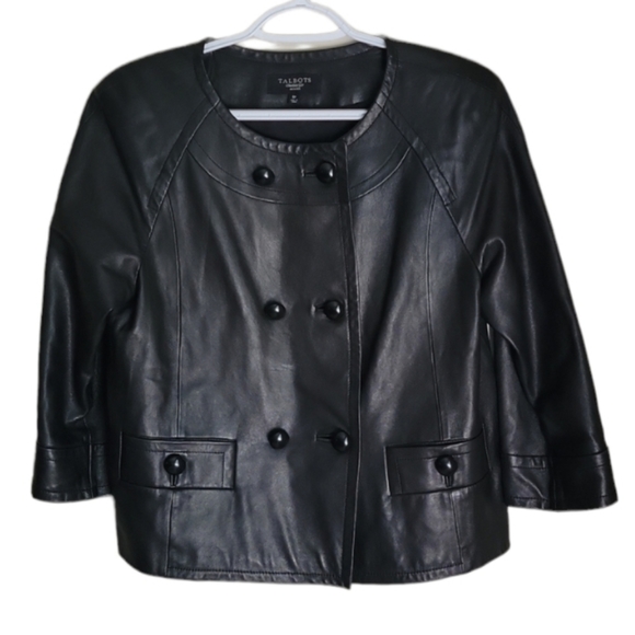 Talbots Leather Button Jacket